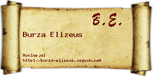 Burza Elizeus névjegykártya